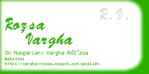 rozsa vargha business card